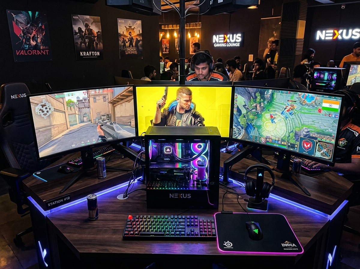 Premium gaming station with RGB lighting